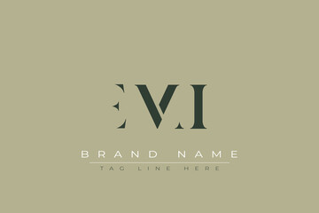 Fototapeta premium EMI abstract letter logo design. This logo is designed by three abstract letters.