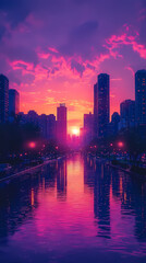 Fototapeta premium A minimalist skyline of a modern city