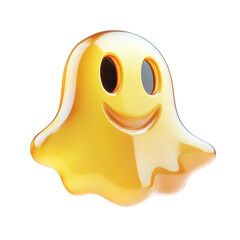 Snapchat Ghost Icon with Yellow to Gold Gradient Isolated on Transparent Background