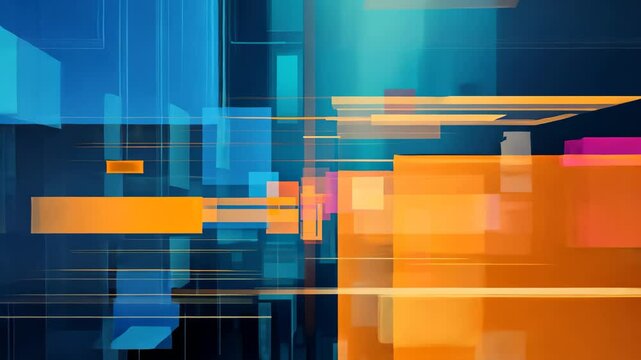 Abstract glitch art drawing inspiration from circuit boards, highlighting vibrant colors and intricate patterns, capturing a sense of dynamic movement and digital transformation
