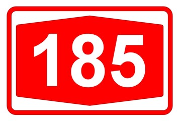 Illustration eines Autobahnschildes der Autobahn 185 in der Schweiz	