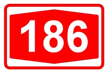 Illustration eines Autobahnschildes der Autobahn 186 in der Schweiz	
