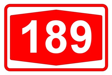 Illustration eines Autobahnschildes der Autobahn 189 in der Schweiz	
