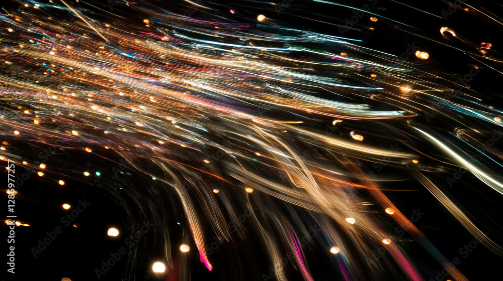 Poster dynamic light trails and motion blur abstract background for artistic design