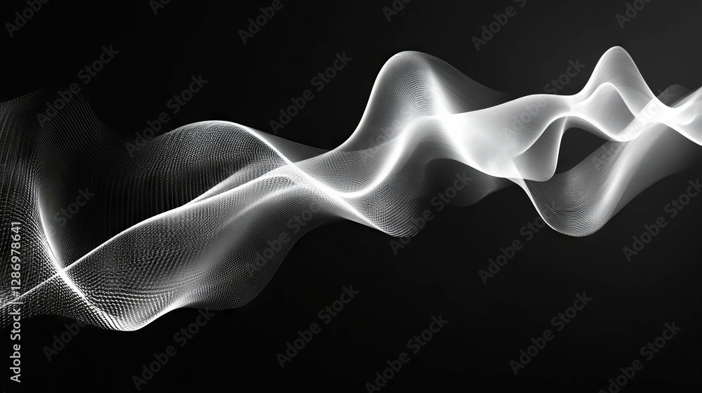 Aufkleber abstract background of drifting sound waves for audio visualization design