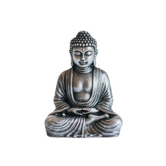 A detailed Buddha statue in a meditative pose with fine craftsmanship. PNG transparent.