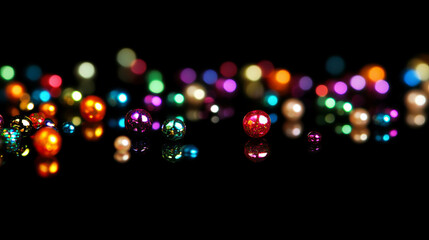 Colorful falling candy pearls on iridescent background for festive design