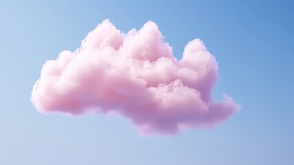 Fototapeta premium A whimsical pink cloud floats against a bright blue sky, evoking a sense of calm and creativity.
