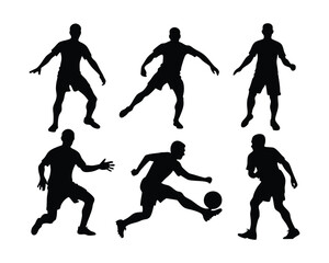 Collection of Football Sport silhouettes in different positions
