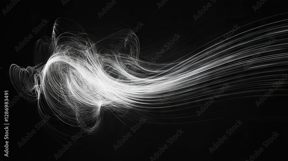 Aufkleber dynamic abstract energy flow with falling magnetic field lines