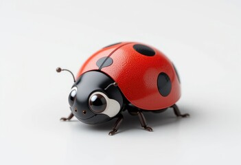 Fototapeta premium Cute Ladybug Illustration on White Background for Children's Content