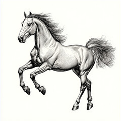 Galloping Horse Engraving