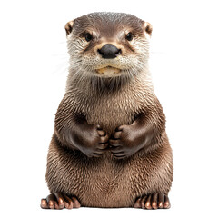 Otter isolated on transparent background, PNG