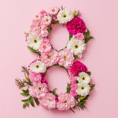 Floral Number 8 - Soft Pink
