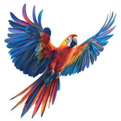 Fototapeta premium Scarlet Macaw isolated on transparent background, PNG