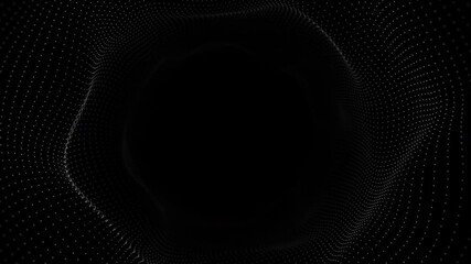 Abstract Concentric Circles Tunnel Background Loop  animation of an abstract radial tunnel concentric circles made of dots zooming in and seamless looping. Black and White Spiral Optical Illusion dot - Powered by Adobe