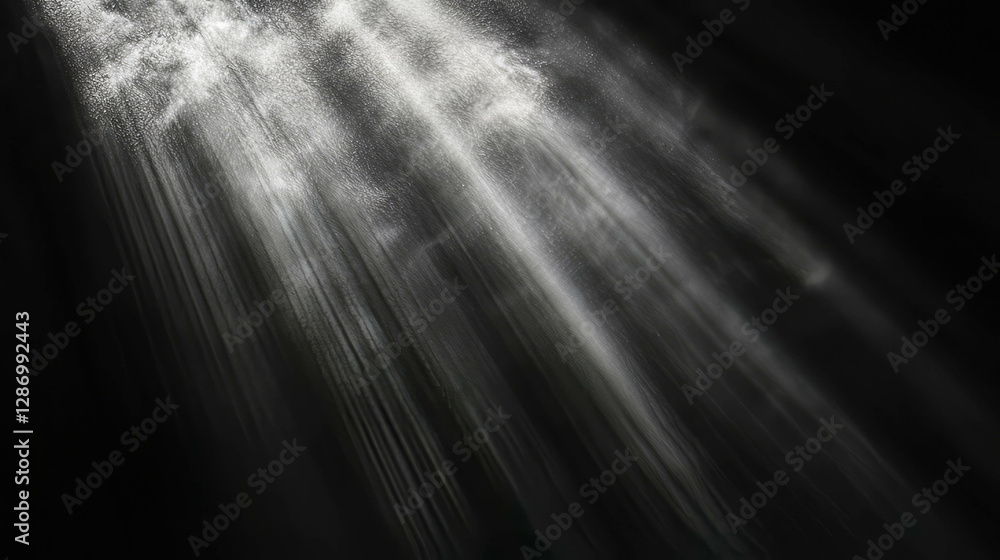 Poster ethereal light rays with floating dust motes in subtle atmosphere