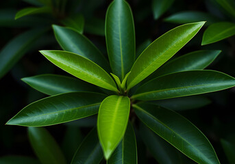 Close-up of vibrant green leaves showcasing the beauty of nature in a serene setting, ideal for wellness and organic themes.