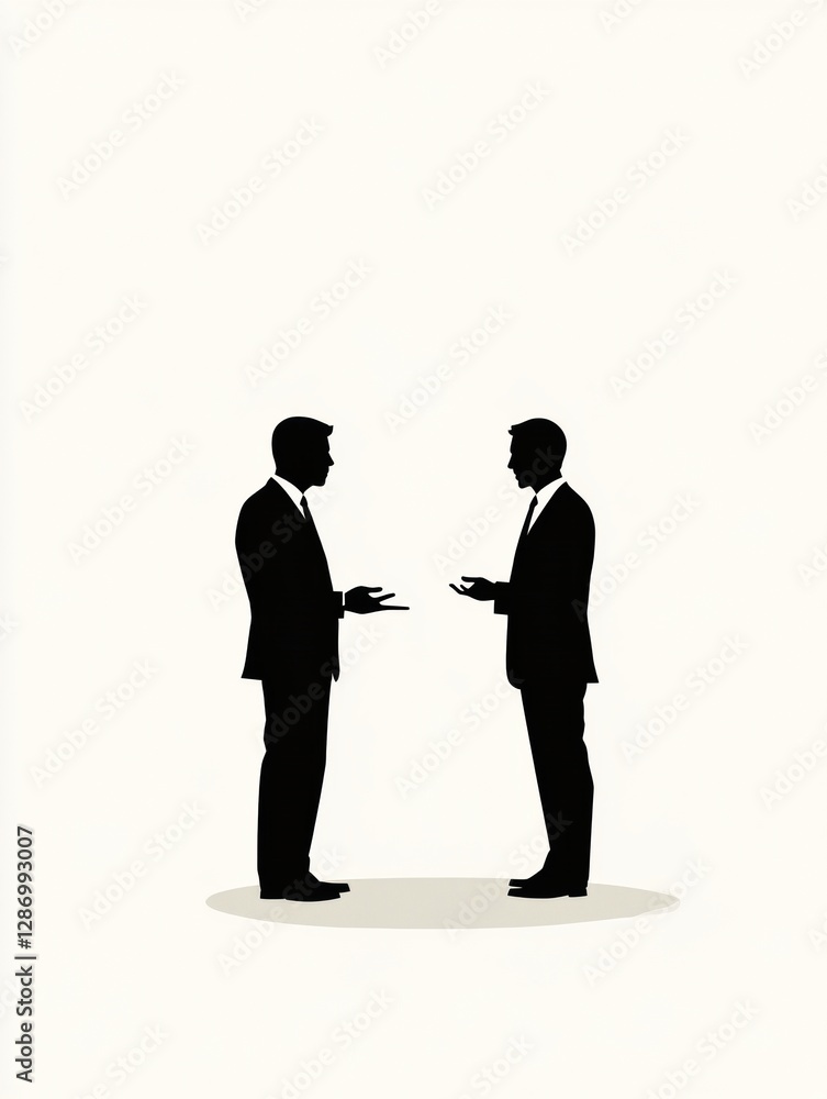 Aufkleber two business professionals engaged in a conversation on a neutral background during a work related m