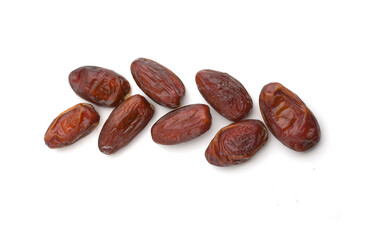 dried dates on white background