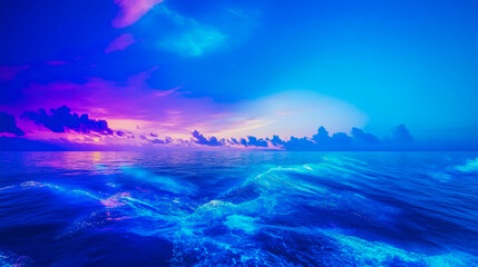 Obraz premium Dreamscape concept: Ocean wave at twilight