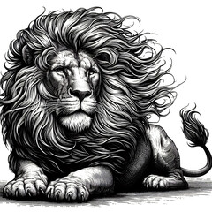 King of the Wild: Majestic Lion in a Fierce Pounce – AI Generated Transparent PNG