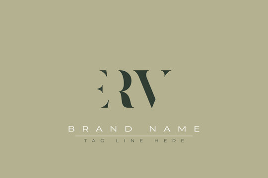 ERV abstract letter logo design. This logo is designed by three abstract letters.