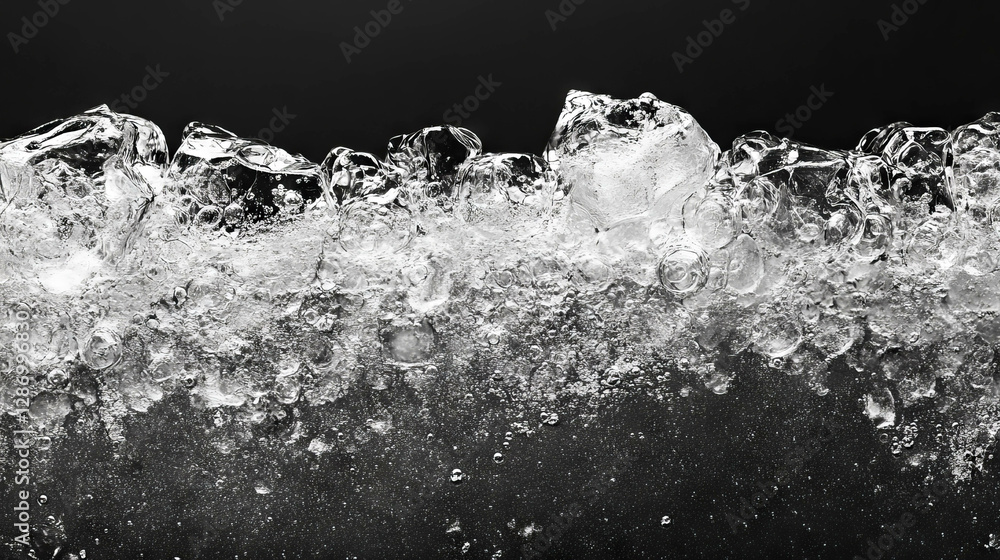 Poster abstract ice texture with embedded air bubbles for creative backgrounds