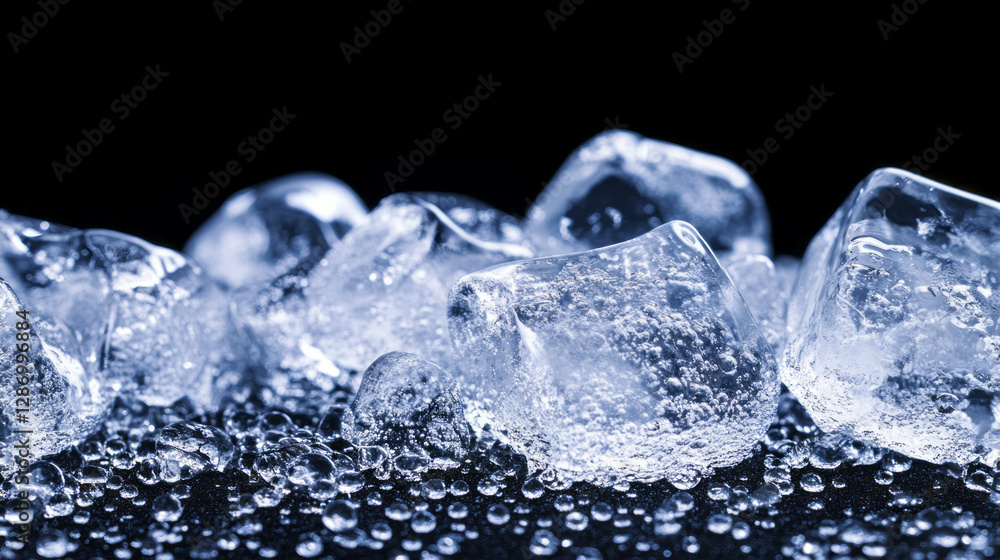 Poster abstract ice texture with air bubbles for cool background design