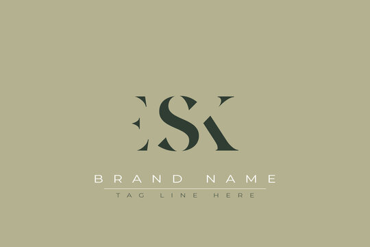 ESK abstract letter logo design. This logo is designed by three abstract letters.