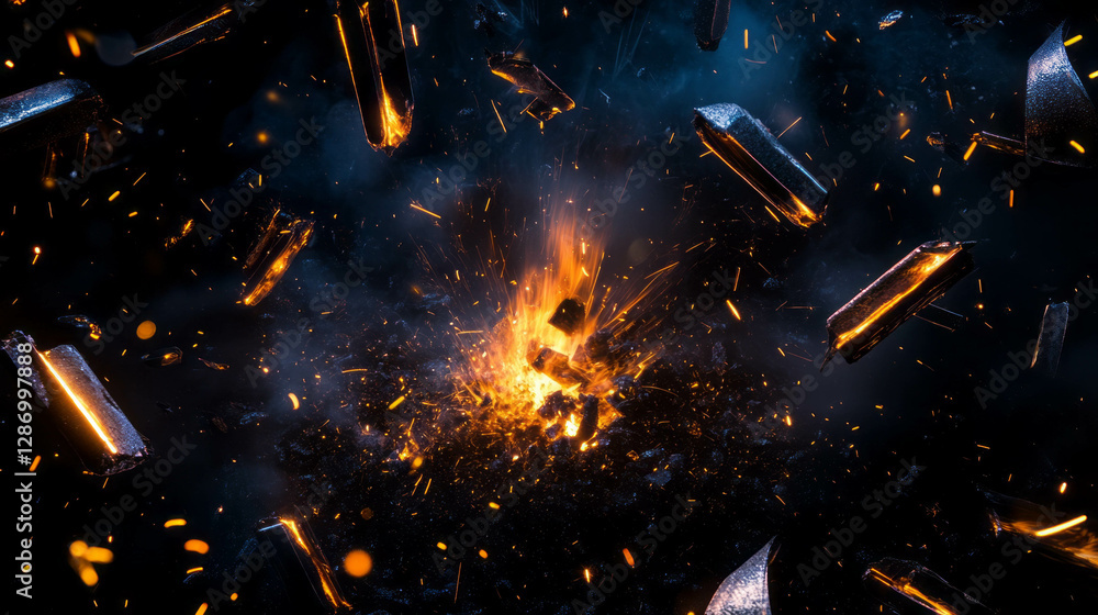 Aufkleber dynamic background of sparks flying in various directions for festive and energetic designs