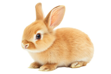 Obraz premium Portrait of adorable tan bunny isolated on transparent background soft fur and alert expression gentle gaze