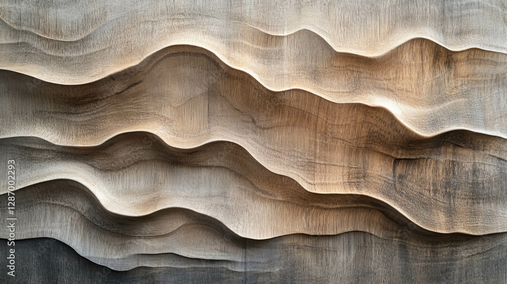 Poster intricate beech wood texture with subtle dark side light highlighting natural patterns