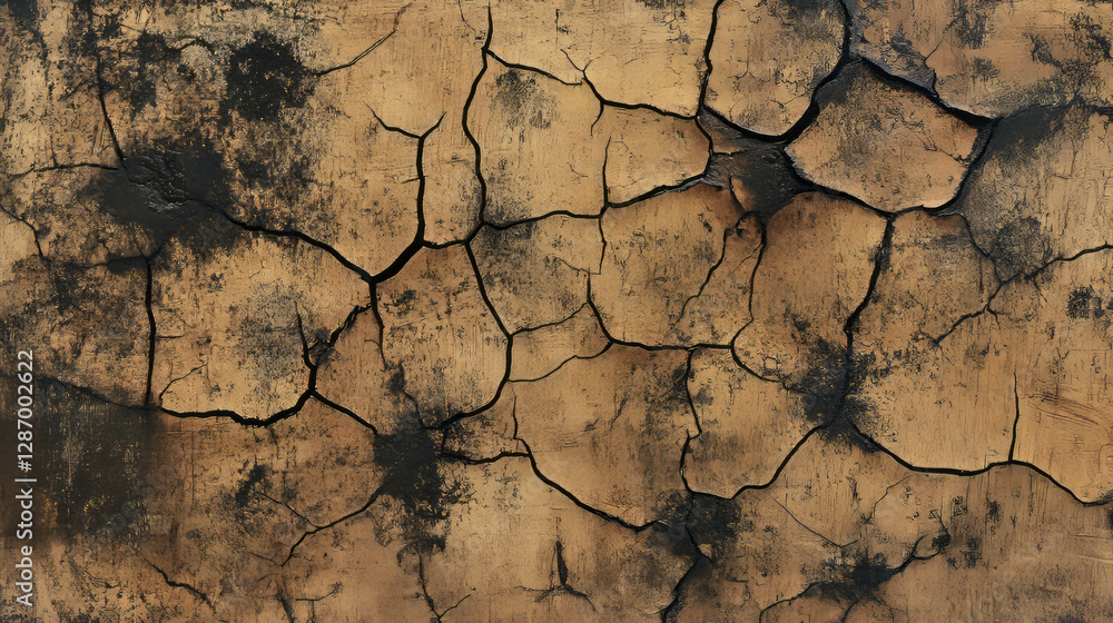 Poster abstract beech wood texture with fine cracks and subtle dark patterns