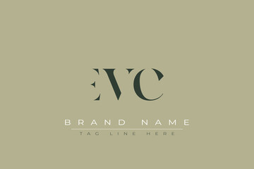 EVC abstract letter logo design. This logo is designed by three abstract letters.