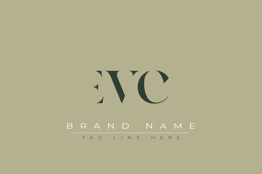 EVC abstract letter logo design. This logo is designed by three abstract letters.
