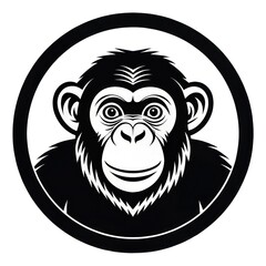 Obraz premium a chimpanzee head vector illustration