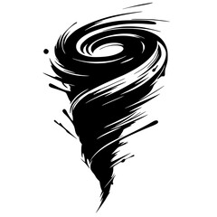 Abstract stroke tornado silhouette