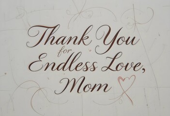 Thank You for Your Endless Love, Mom in Simple, Refined Calligraphy