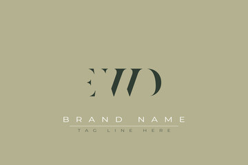 EWD abstract letter logo design. This logo is designed by three abstract letters.