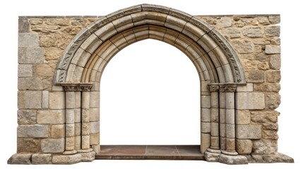an old stone archway in a rustic style, offering a glimpse into history and architecture