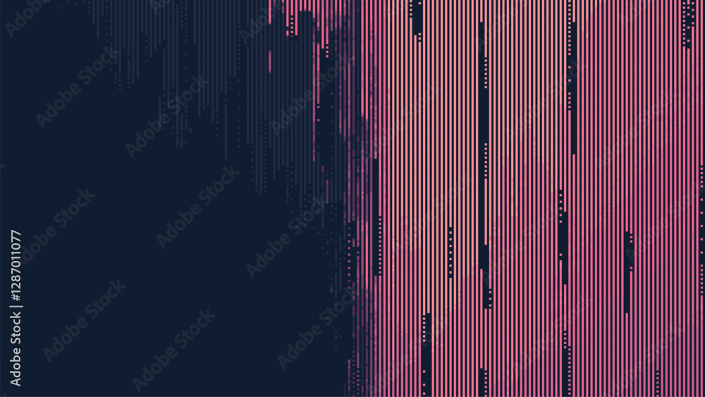 Aufkleber minimal vertical glitch art background with lines and pixelated textures. texture of an old vhs tape
