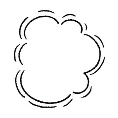 手描きのもこもこの吹き出し