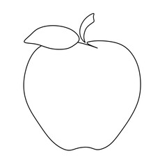 Vector of a silhouette of a beautiful apple with transparent background
