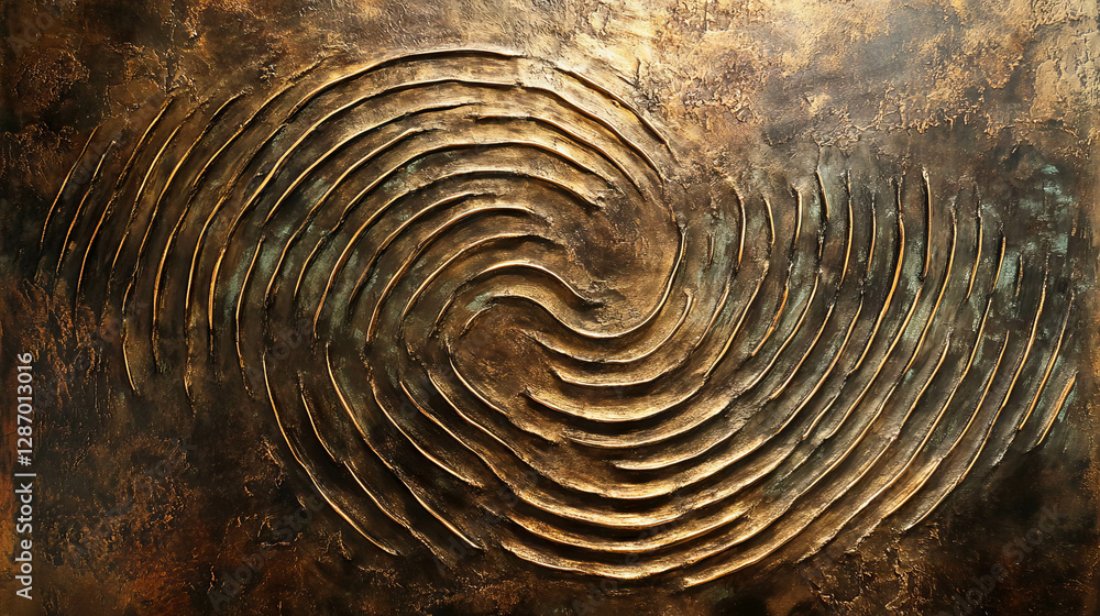 Poster abstract bronze texture with linear patterns for artistic background design