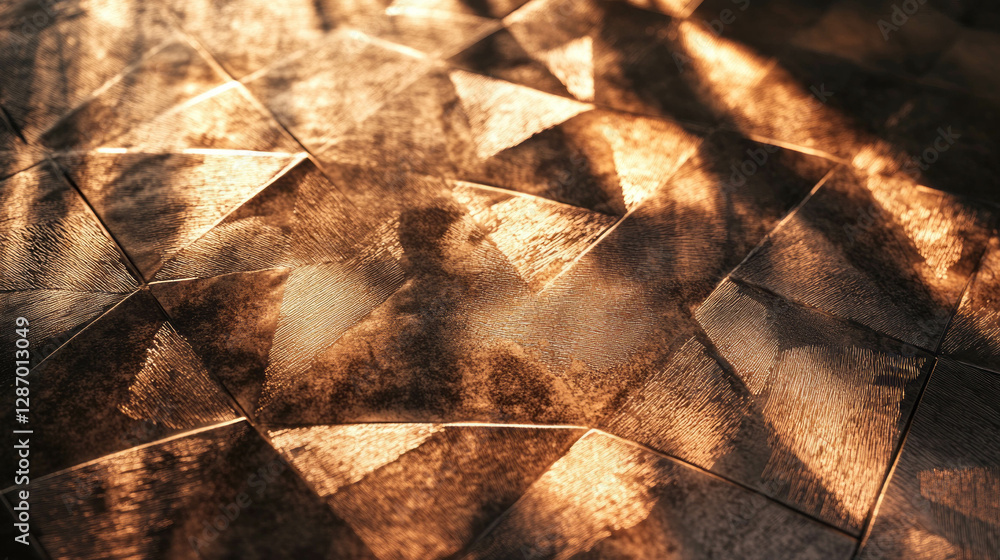 Poster abstract geometric bronze texture with distinctive patterns for design