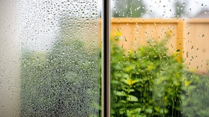 eco-friendly cleaning solutions, comparing a glass window cleaned with a natural vinegar solution before and after, highlighting eco-friendly cleanings effectiveness