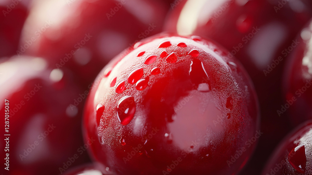 Poster close-up texture of cherry with fine pores and smooth surface