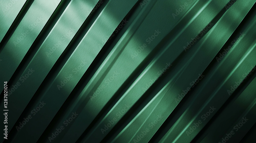 Poster deep diagonal ribbed green paper texture for design and art projects