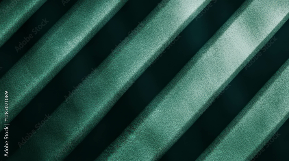 Aufkleber texture of deep diagonal ribbed green paper for design and background projects